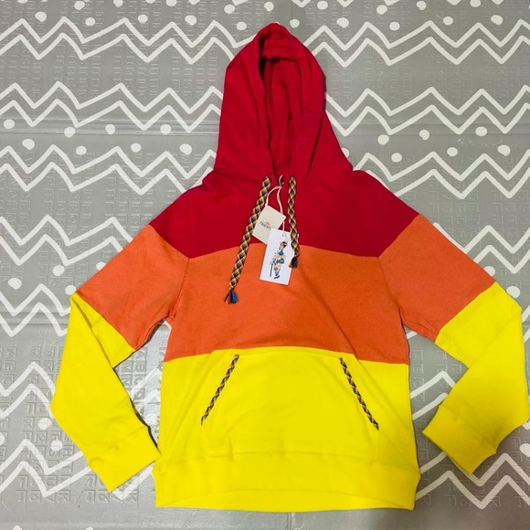 Faherty Cotton color block sweater sweatshirt hoodie - Picture 2 of 9